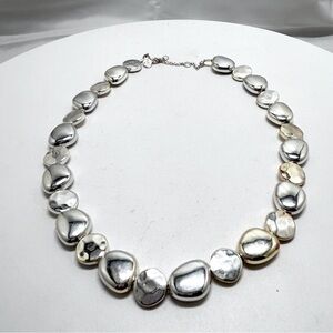 Loft, Mixed Metal, Gold, Silver Oval Beaded Necklace